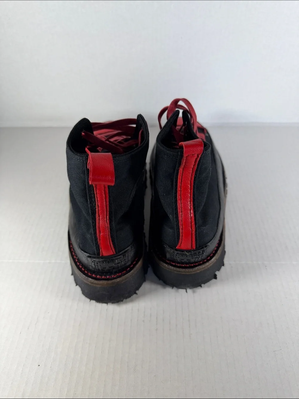 Custom Converse Black Canvas Boots, leather midsole, Vibram soles, Goodyear welt - Picture 3 of 5